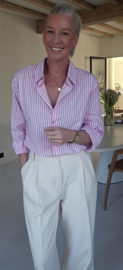 LOESJE cotton shirt striped pink