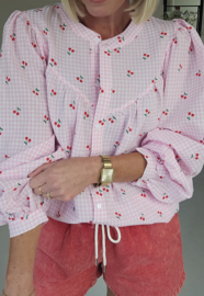 CHERRY cotton blouse pink