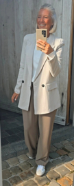 EVIE oversized chevron blazer ivory