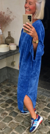 MANDU soft velvet maxi dress kobalt blue
