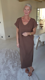 MELTE maxi T-shirt dress chocolat