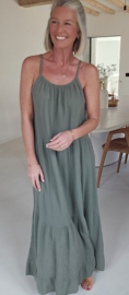 SANTORINI maxi tetra dress khaki