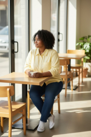 AMORE cotton shirt curve yellow