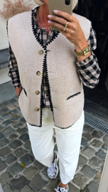MELIA 2 sleeveless teddy jacket beige