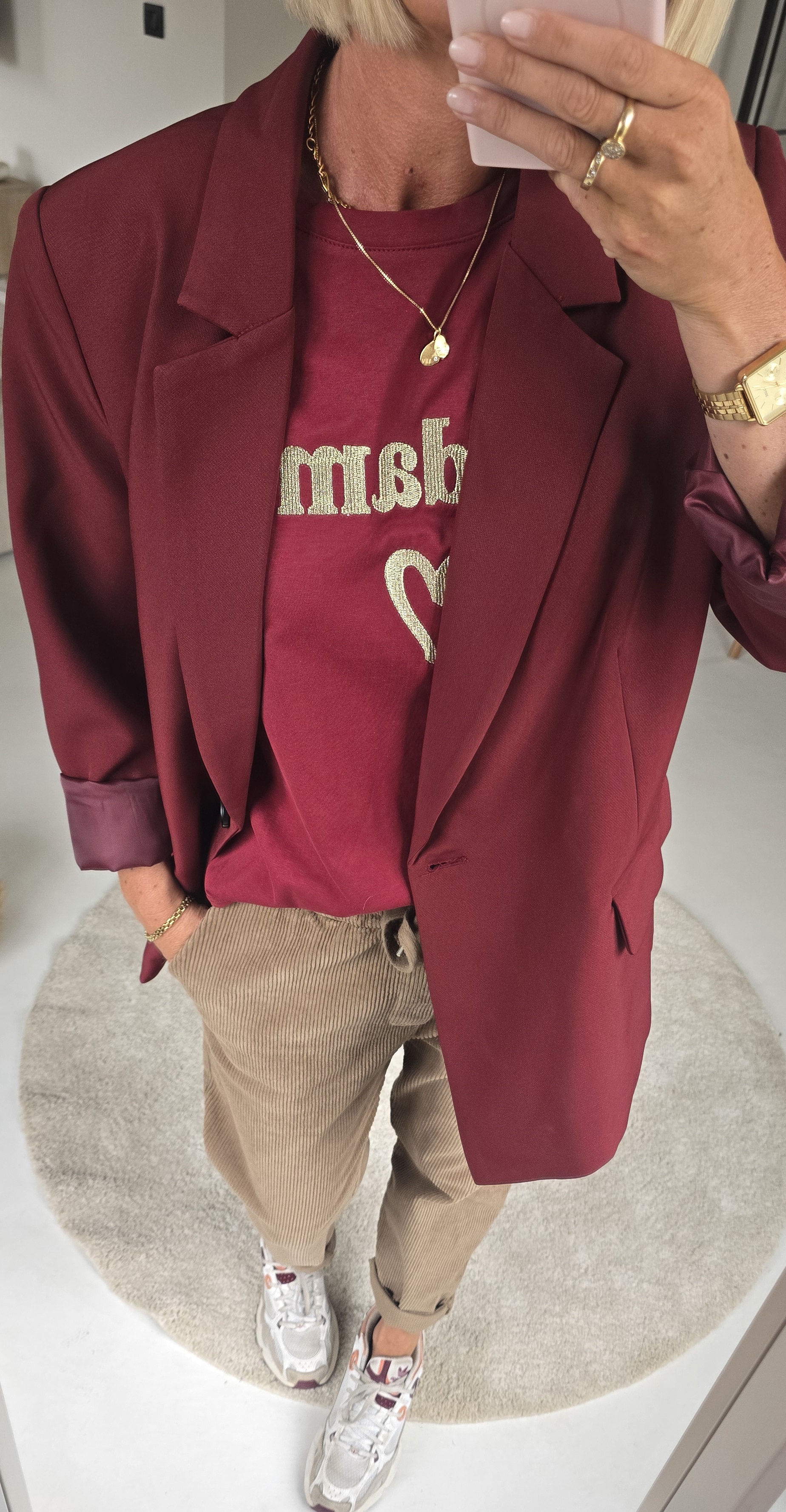 MADAME cotton T-shirt burgundy