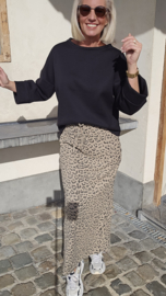 LEO maxi skirt taupe black