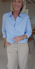 ALIA cotton shirt blue golden buttons