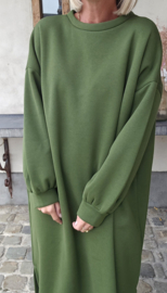 ROBYN maxi sweatshirt fleece dress olive