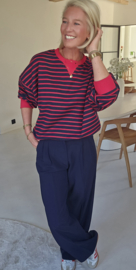 AMANDA striped sweatshirt navy red