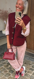 MELIA 2 sleeveless teddy jacket burgundy