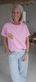 BAGUETTE cotton T-shirt pink