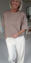 STANNIE short-sleeved sweatshirt taupe