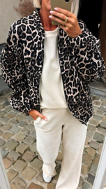 LEO oversized bomber beige curvy line