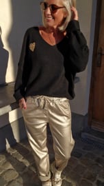 ROMEE drawstring pants metallic gold