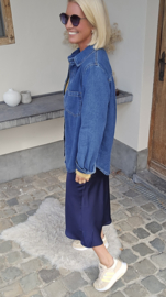MADIE satin maxi skirt navy