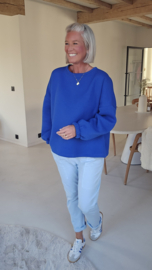 DOGMOM fleece sweatshirt royal blue soft blue