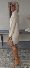 MANDINE midi knit dress cream