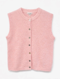 ELENE sleeveless knit cardigan curve pink