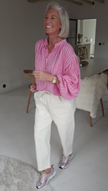ELENA gingham blouse fuschia