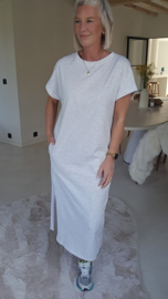 LESLIE cotton maxi dress mêlee grey