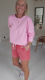 SUNDAYS ARE FOR CROISSANTS cotton sweatshirt pink