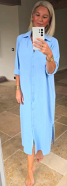 RHEA maxi shirt dress pastel blue