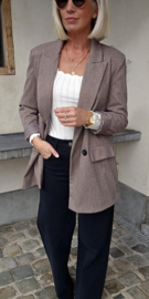 EVIE oversized chevron blazer brown