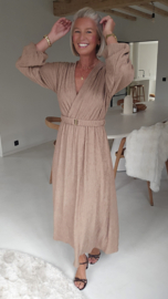 ÉLAN SOIRÉE maxi dress taupe