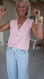 MAURA sleeveless knit cardigan pastel pink