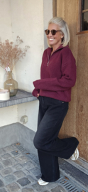 MILOU zipper knit burgundy