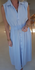 KIRA viscose linen maxi dress baby blue