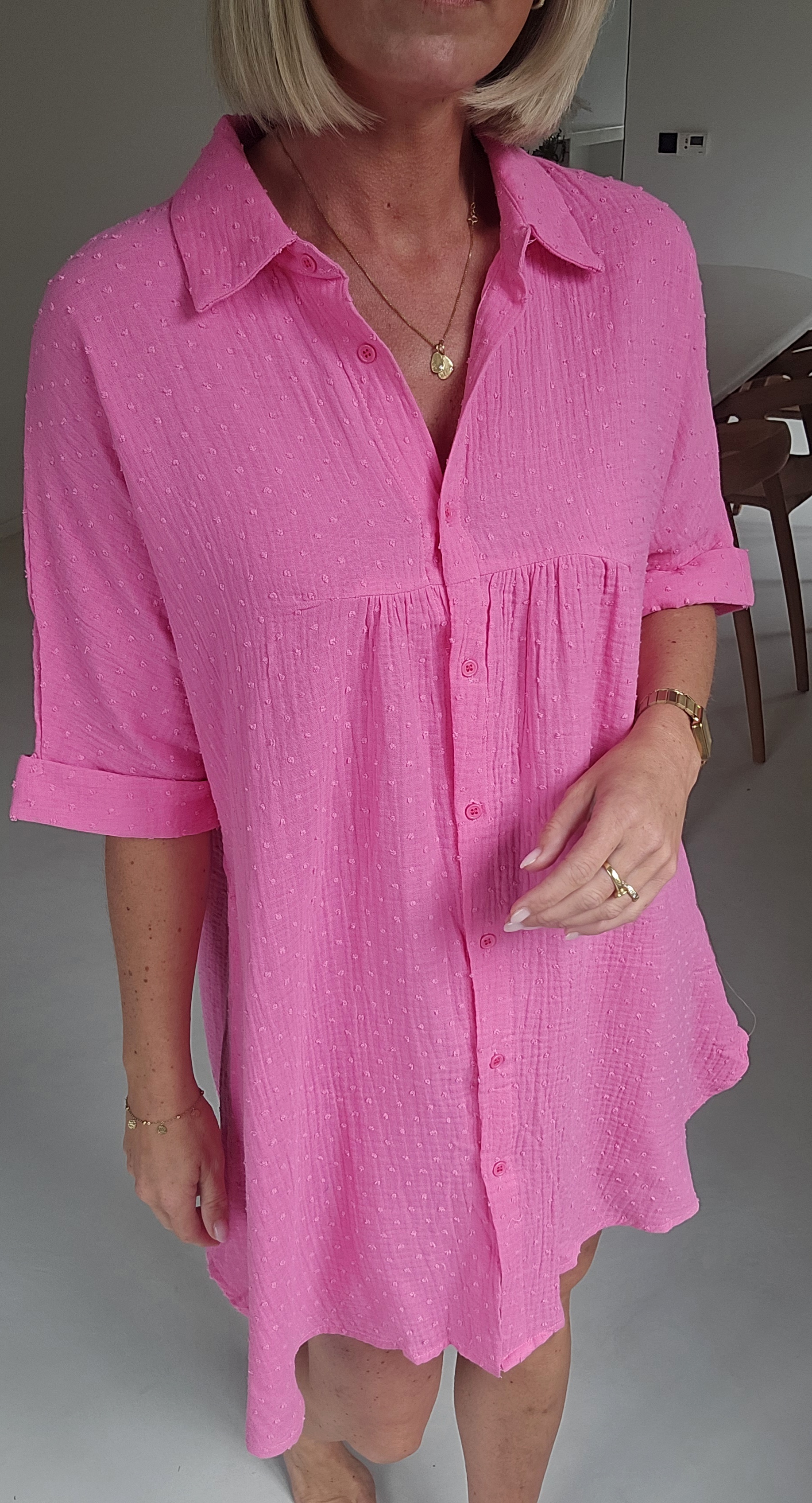 JANNA tetra shirt dress fuschia
