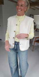 MELIA sleeveless teddy jacket ecru