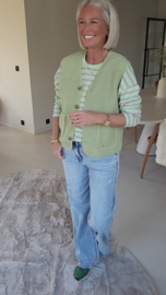 MELIA sleeveless teddy jacket green