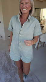 JINA denim playsuit sage green