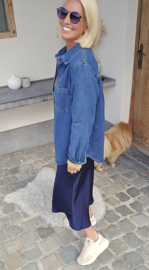 MADIE satin maxi skirt navy