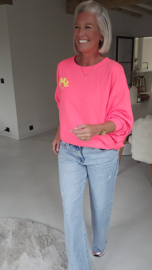 ICONIC CLUB sweatshirt neon coral