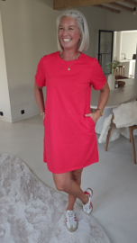 CINNE cotton tee dress red