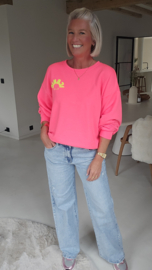 ICONIC CLUB sweatshirt neon coral