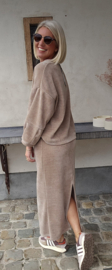 MANDA velvet set taupe