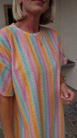 VERO striped terry dress pink