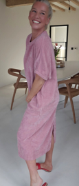 MANDIE soft velvet maxi dress old pink