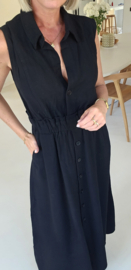 KIRA viscose linen maxi dress black