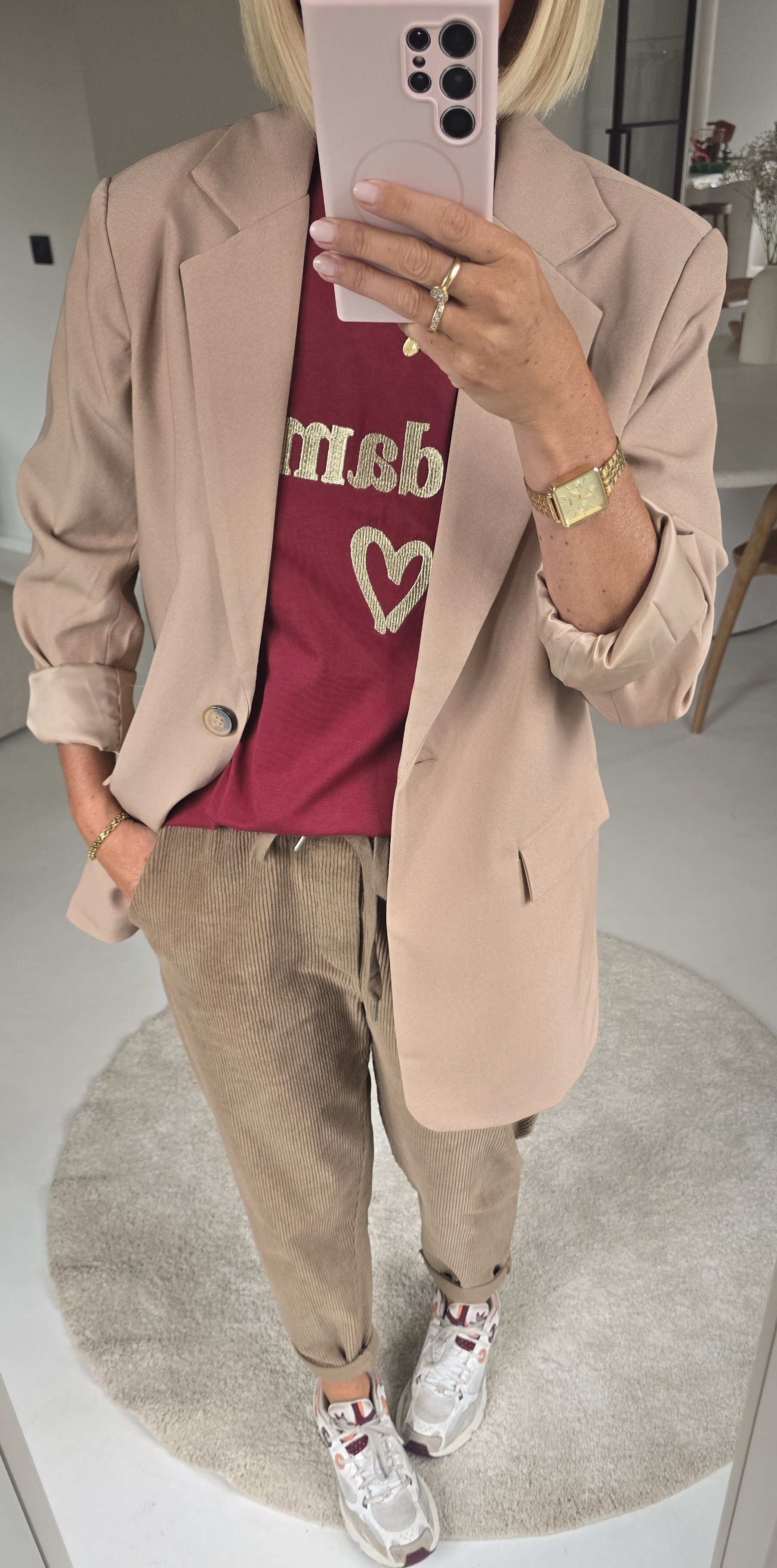 MADAME cotton T-shirt burgundy