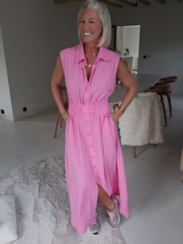 KIRA viscose linen maxi dress fuschia