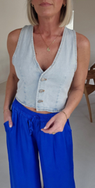 SALLI satin loose pants kobalt blue