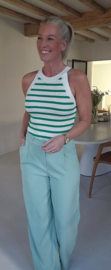 CATIE striped viscose top green