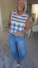 ROMY crochet top blue