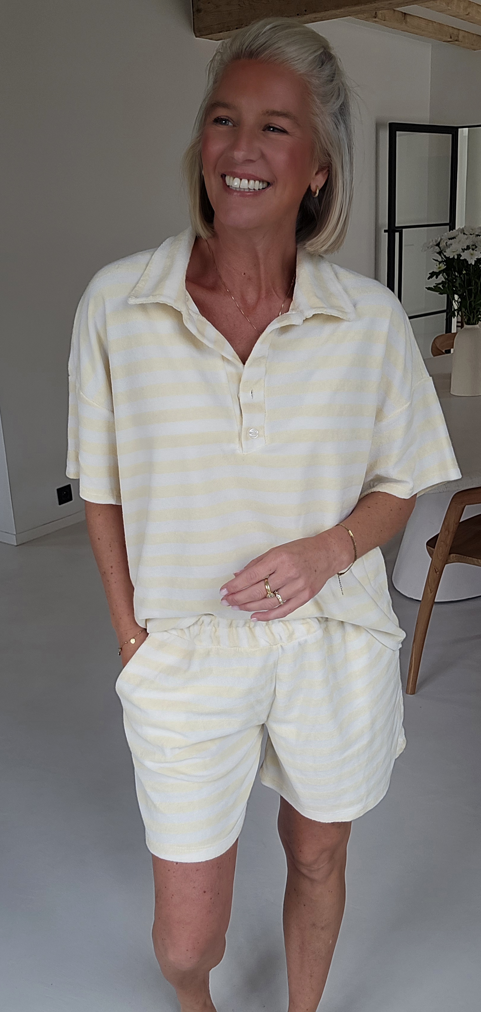 TITINE striped terry set vanilla