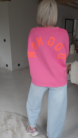 DOGMOM fleece sweatshirt fuschia orange